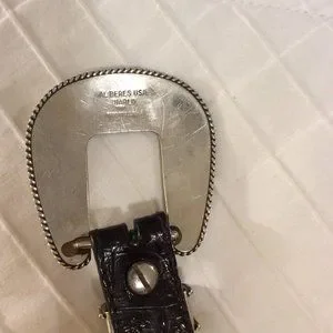AL BERES Diablo silver buckle studded black croc leather belt vintage 70\'s 80\'s AL BERES Diablo | Accessories | Al Beres Diablo Silver  main image 4